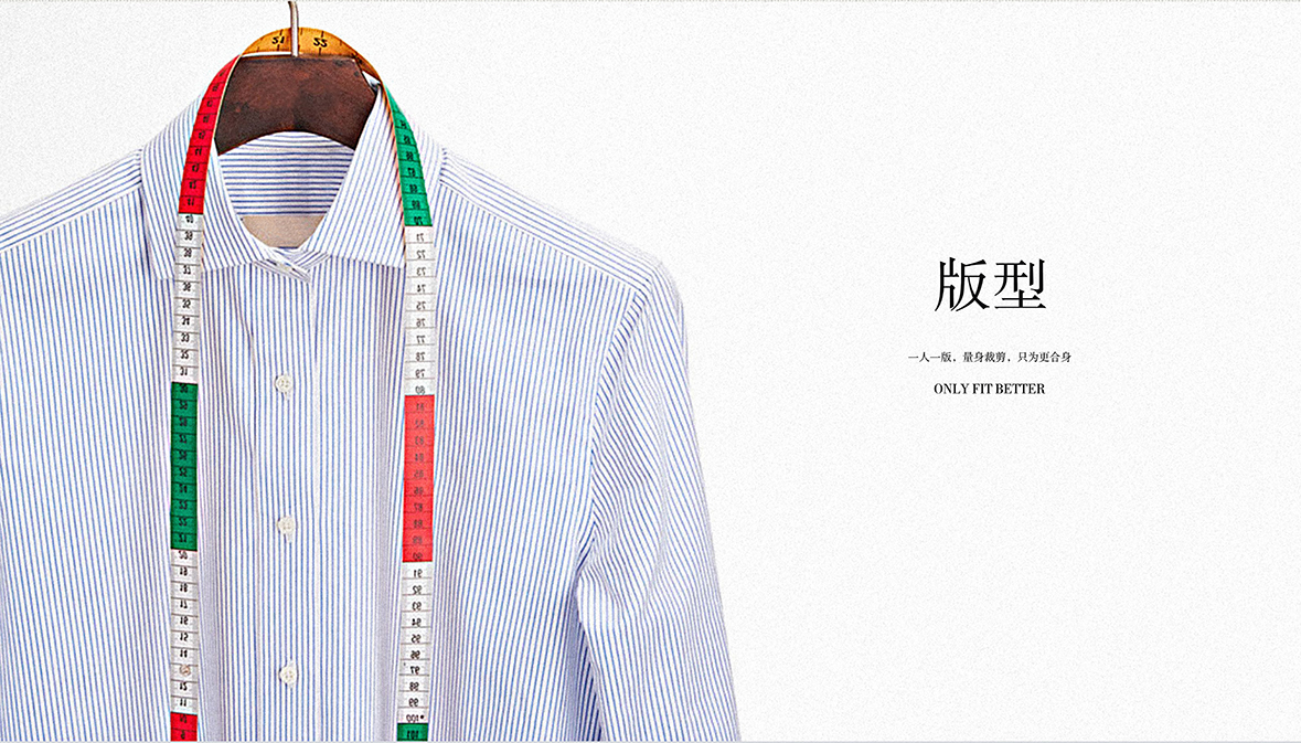 版型选择，一人一版，量身裁剪，只为更合身，ONLY FIT BETTER